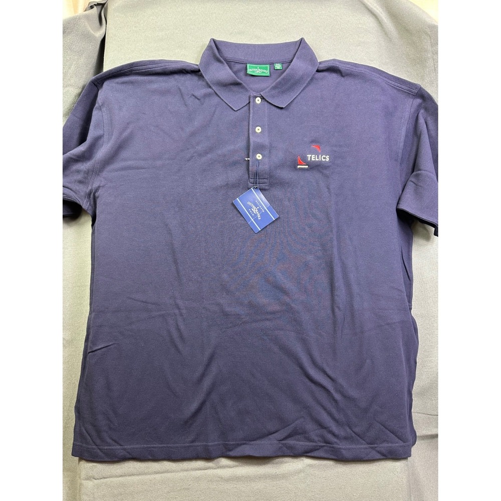 Outer Banks Mens 3XL Navy Blue Cotton Pique Polo Shirt Telics Logo New With Tags